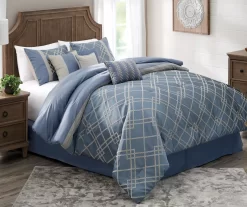 Broyhill Corinth Denim Geo 8-Piece Comforter Set