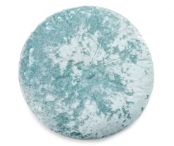 Jolie Aqua Velvet Round Throw Pillow