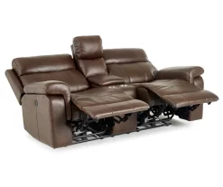 Wellsley Leather Power Reclining Console Loveseat -Broyhill Sales Store 810469259 1