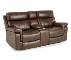 Wellsley Leather Power Reclining Console Loveseat -Broyhill Sales Store 810469259 2
