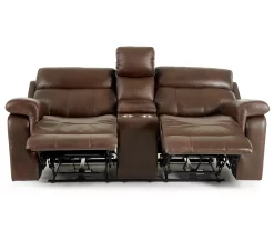 Wellsley Leather Power Reclining Console Loveseat -Broyhill Sales Store 810469259 4