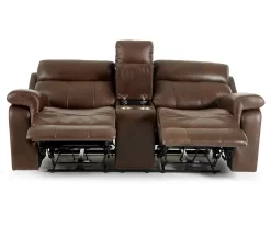 Wellsley Leather Power Reclining Console Loveseat -Broyhill Sales Store 810469259 5
