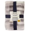 Broyhill Gray Plaid Velvet Plush Blanket -Broyhill Sales Store 810477869 1