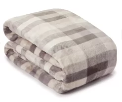 Broyhill Gray Plaid Velvet Plush Blanket -Broyhill Sales Store 810477870 1 1
