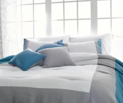 Vittorio Teal & Gray Comforter Set -Broyhill Sales Store 810485246 810485247 3