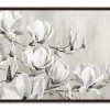White Magnolia Tree Framed Canvas