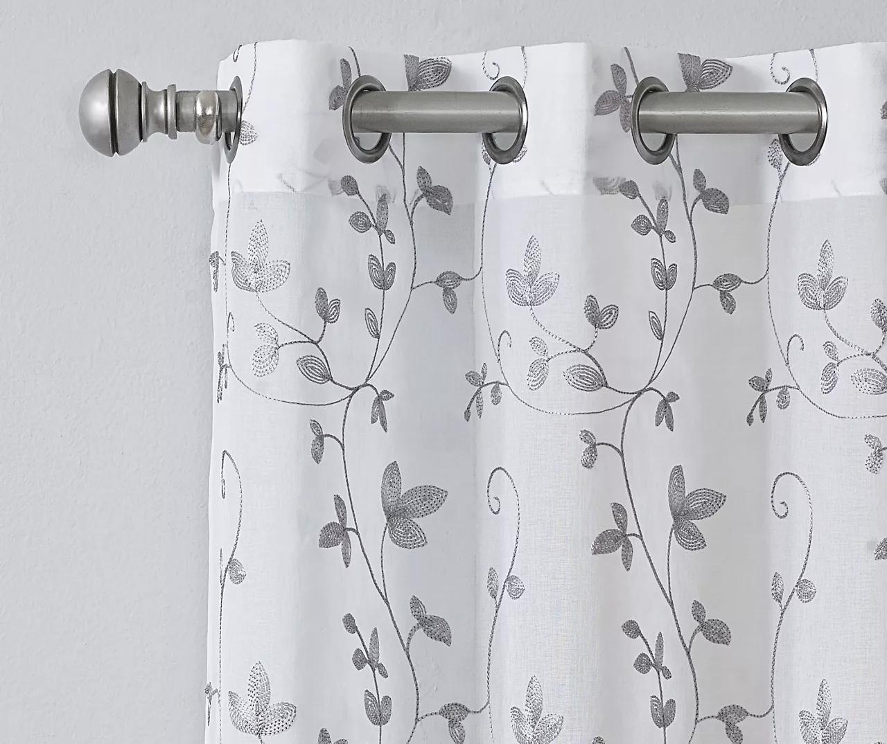 Broyhill Cassandra Floral Sheer Grommet Curtain Panel Pair 6 Broyhill Cassandra Floral Sheer Grommet Curtain Panel Pair - Image 4