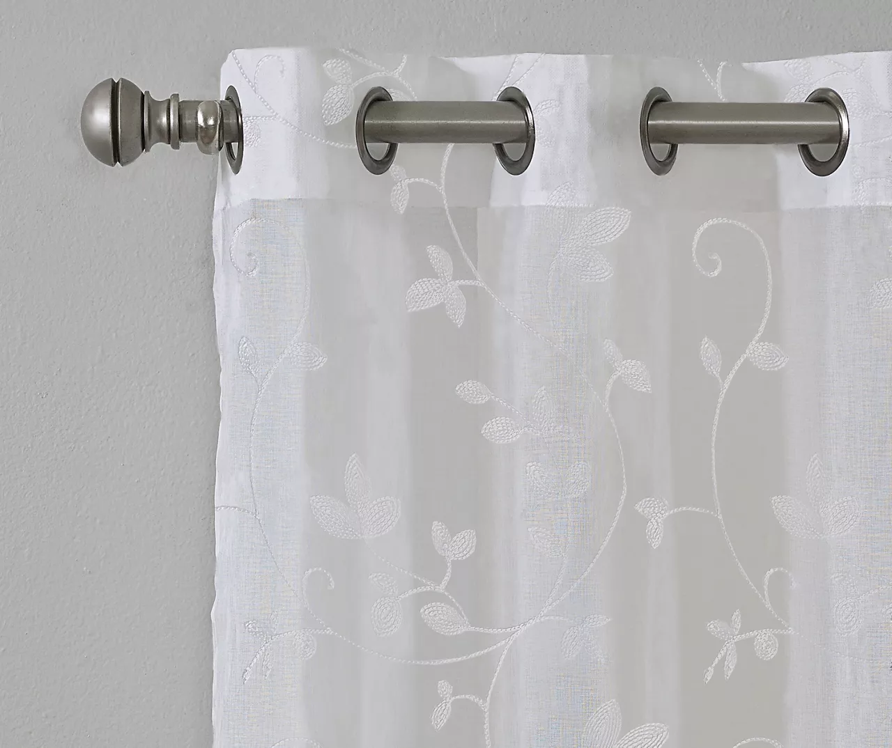 Broyhill Cassandra Floral Sheer Grommet Curtain Panel Pair 8 Broyhill Cassandra Floral Sheer Grommet Curtain Panel Pair - Image 6