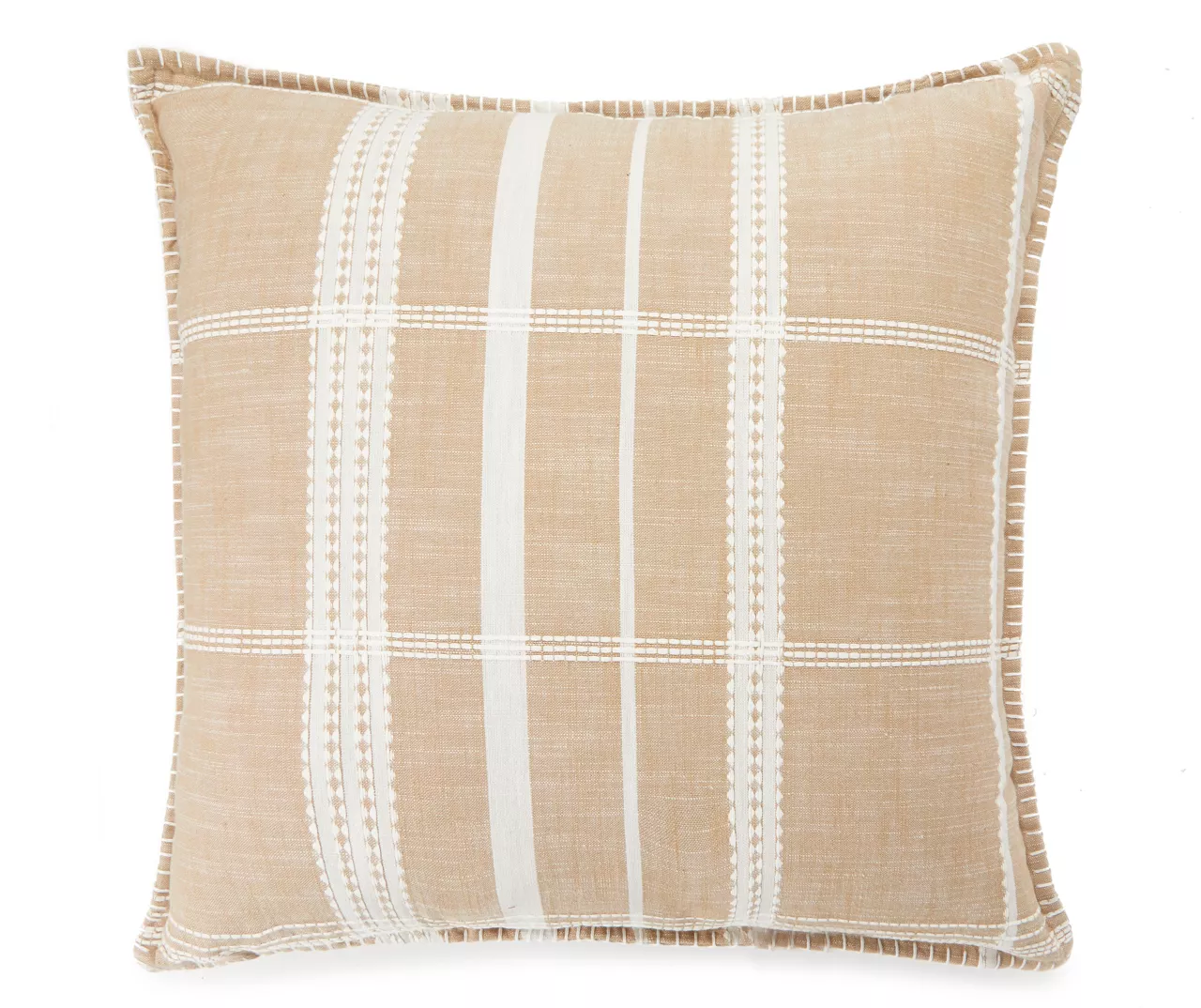 Tan & White Plaid Throw Pillow 3 Tan & White Plaid Throw Pillow