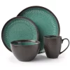 Teal Reactive Stoneware 16-Piece Dinnerware Set 2 Teal Reactive Stoneware 16-Piece Dinnerware Set -Broyhill Sales Store 810517974 1