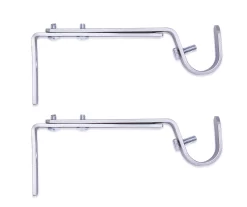 Legacy Satin Nickel Adjustable Curtain Rod Brackets, 2-Pack