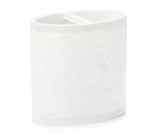 White Herringbone Toothbrush Holder 1 White Herringbone Toothbrush Holder -Broyhill Sales Store 810530724