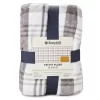 Gray & White Plaid Velvet Plush Queen/King Blanket -Broyhill Sales Store 810530976