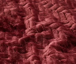 Tawny Port Jacquard Supreme Velvet Queen Blanket -Broyhill Sales Store 810531012 2