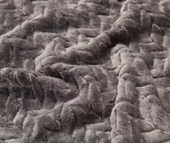 Atmosphere Gray Zigzag-Embossed Velvet King Blanket -Broyhill Sales Store 810531014 2