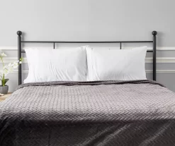 Atmosphere Gray Zigzag-Embossed Velvet King Blanket -Broyhill Sales Store 810531014 4