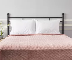 Sepia Rose Zigzag-Embossed Velvet King Blanket -Broyhill Sales Store 810531015 810617577 5