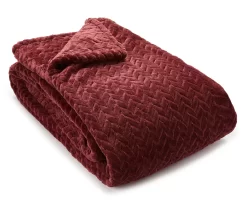 Tawny Port Jacquard Supreme Velvet King Blanket -Broyhill Sales Store 810531016 1