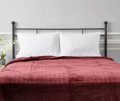 Tawny Port Jacquard Supreme Velvet King Blanket -Broyhill Sales Store 810531016 4