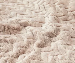 Tan Zigzag-Embossed Velvet King Blanket 10 Tan Zigzag-Embossed Velvet King Blanket -Broyhill Sales Store 810531017 810617578 4 1