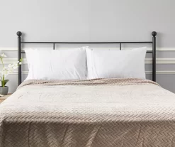 Tan Zigzag-Embossed Velvet King Blanket 11 Tan Zigzag-Embossed Velvet King Blanket -Broyhill Sales Store 810531017 810617578 5 1