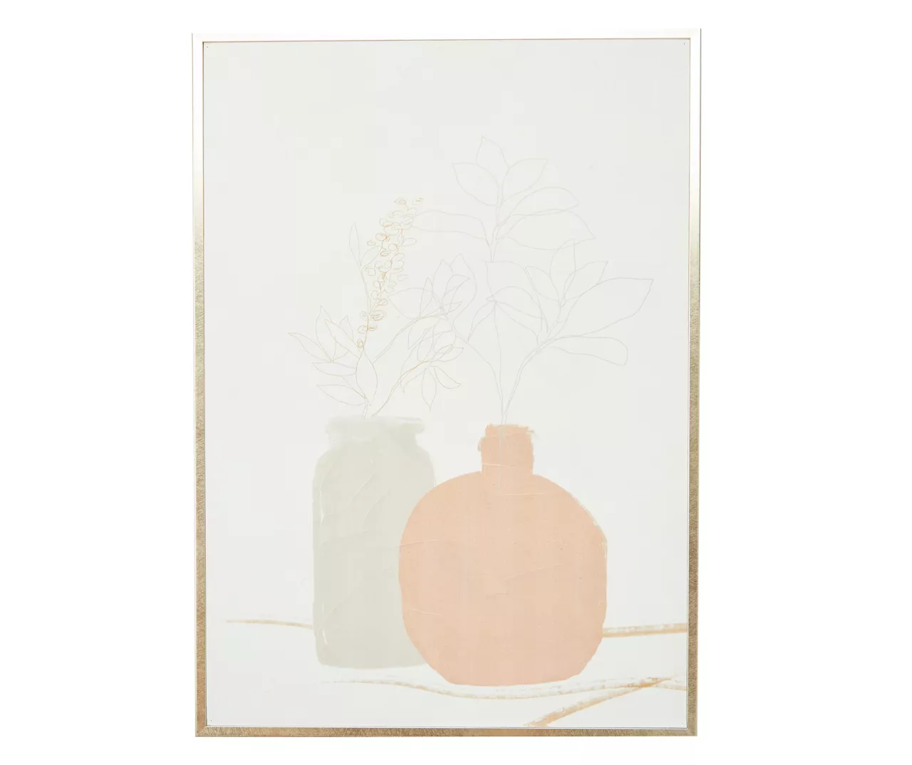 Pink & Gray Potted Plants Framed Canvas 3 Pink & Gray Potted Plants Framed Canvas