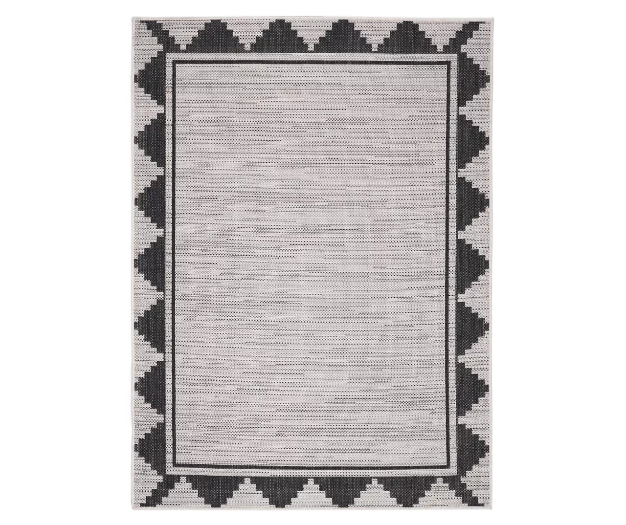 Broyhill Gray & Black Geometric Border Outdoor Area Rug 4 Broyhill Gray & Black Geometric Border Outdoor Area Rug - Image 2