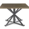 Autumn Cove Light Brown Wood Look Square Steel Patio Dining Table -Broyhill Sales Store 810557039 4 1