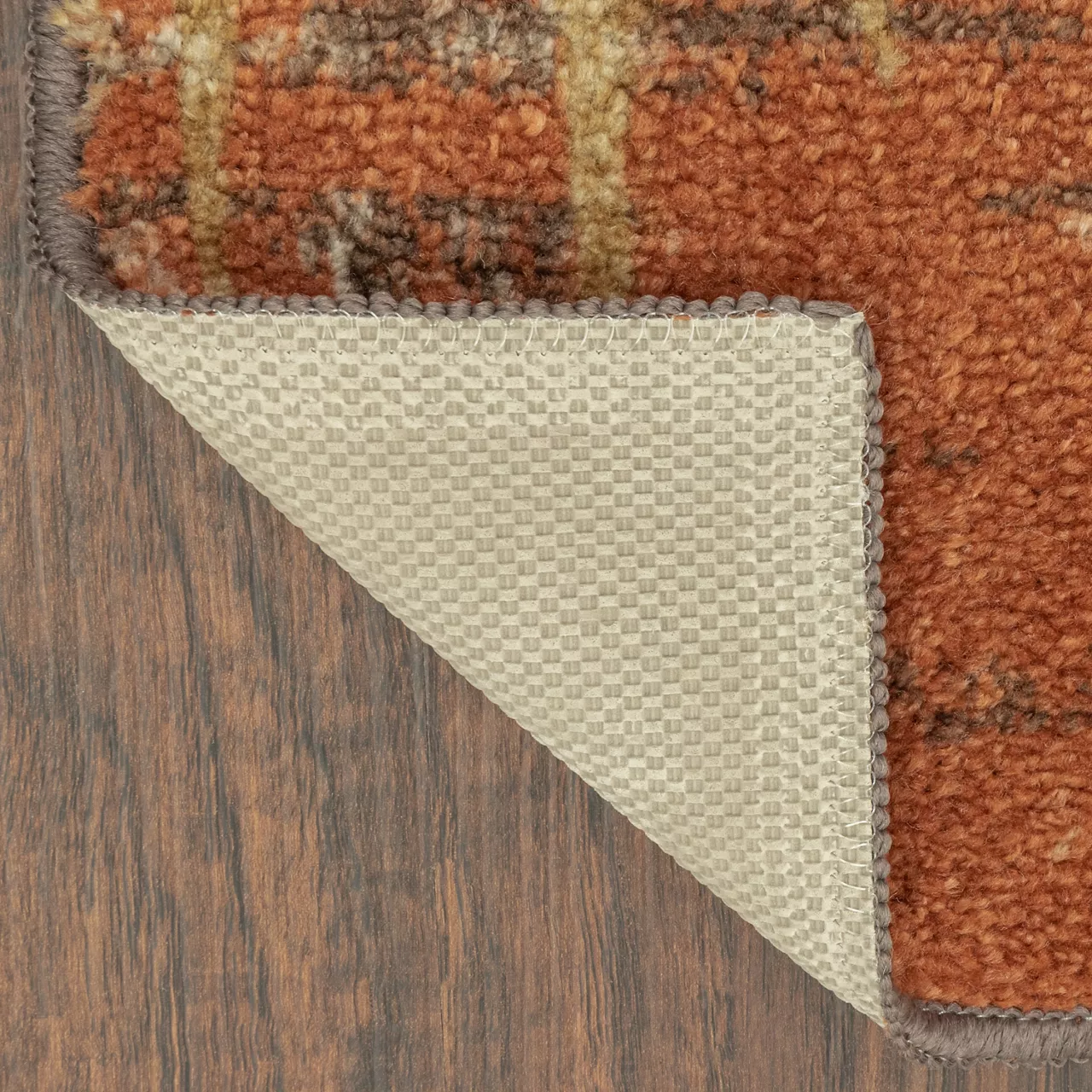 Broyhill Brown & Red Abstract Patchwork Accent Rug 8 Broyhill Brown & Red Abstract Patchwork Accent Rug - Image 6