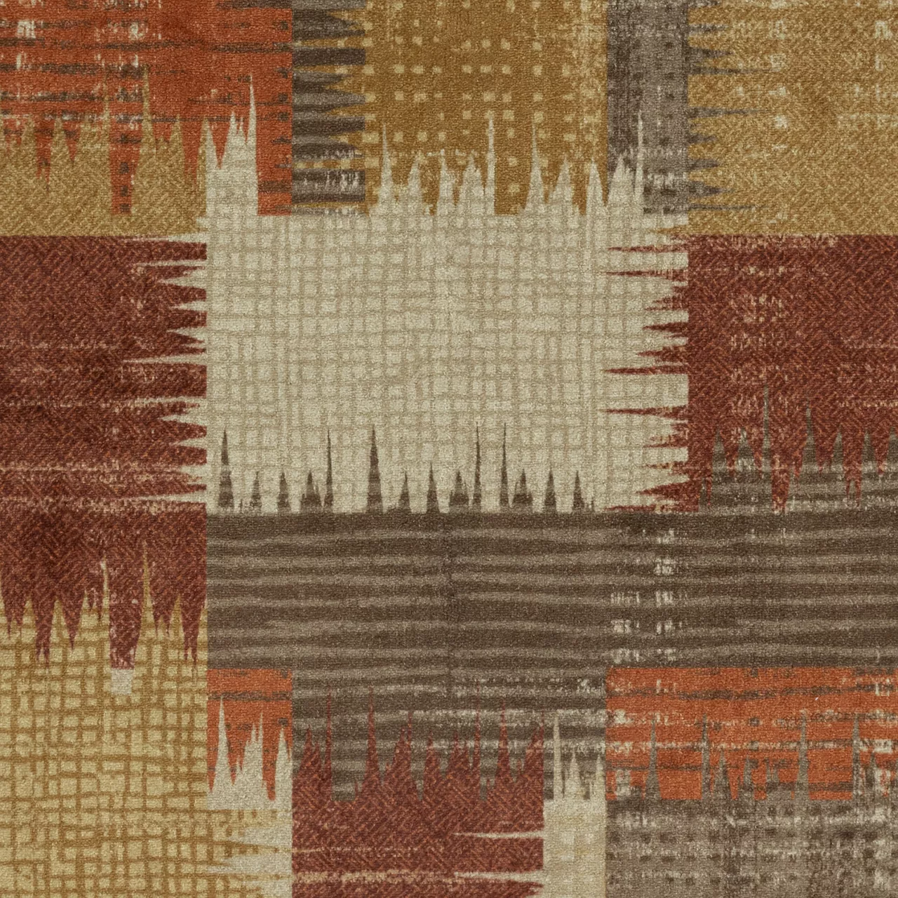 Broyhill Brown & Red Abstract Patchwork Accent Rug 9 Broyhill Brown & Red Abstract Patchwork Accent Rug - Image 7