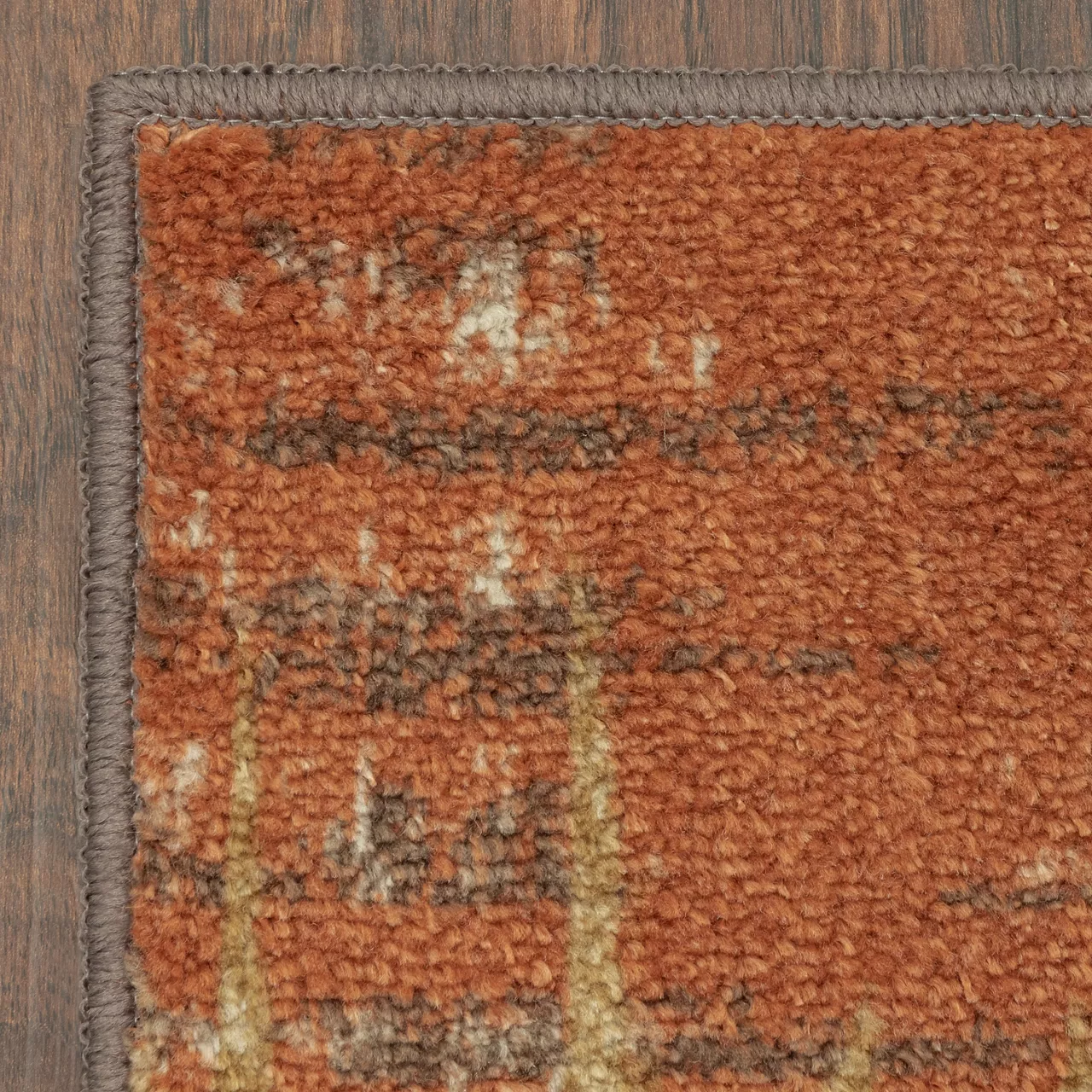 Broyhill Brown & Red Abstract Patchwork Accent Rug 11 Broyhill Brown & Red Abstract Patchwork Accent Rug - Image 9