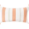 White & Orange Embroidered Stripe Tassel-Accent Throw Pillow -Broyhill Sales Store 810557804