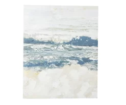 Blue & White Abstract Ocean 1 Wrapped Canvas