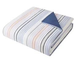 Broyhil Blue & Coral Stripe Comforter Set -Broyhill Sales Store 810558692 3