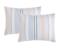 Broyhil Blue & Coral Stripe Comforter Set -Broyhill Sales Store 810558692 4