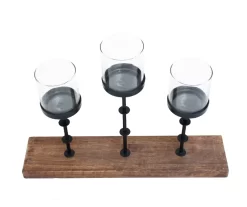 Black & Brown 3-Tier Votive Holder -Broyhill Sales Store 810561246 3