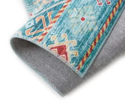 Caden Green & Orange Geometric Floral Runner Rug, (2' X 7') -Broyhill Sales Store 810563288 2