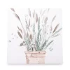 White & Green Embellished Cattail Wrapped Canvas 2 White & Green Embellished Cattail Wrapped Canvas -Broyhill Sales Store 810567733
