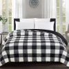 Black & White Buffalo Plaid Faux Fur Full/Queen Comforter 1 Black & White Buffalo Plaid Faux Fur Full/Queen Comforter -Broyhill Sales Store 810573780 810573792 1