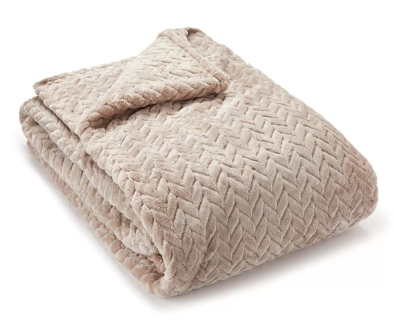 Tan Chevron Embossed Velvet Queen Blanket 4 Tan Chevron Embossed Velvet Queen Blanket - Image 2