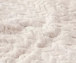 Whisper White Zigzag-Embossed Velvet King Blanket -Broyhill Sales Store 810573800 810573798 810617576 3 1