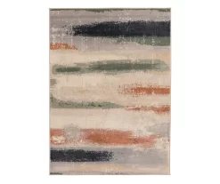 Hadlee Sand, Coral & Green Abstract Area Rug, (8' X 10')