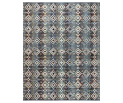 Broyhill Sales Store 20 Karok Blue & Yellow Geometric Outdoor Area Rug, (6' X 9')