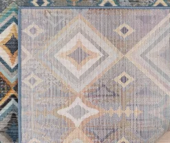 Karok Blue & Yellow Geometric Outdoor Area Rug, (6' X 9') -Broyhill Sales Store 810586620 810586621 810586622 A2 1 1