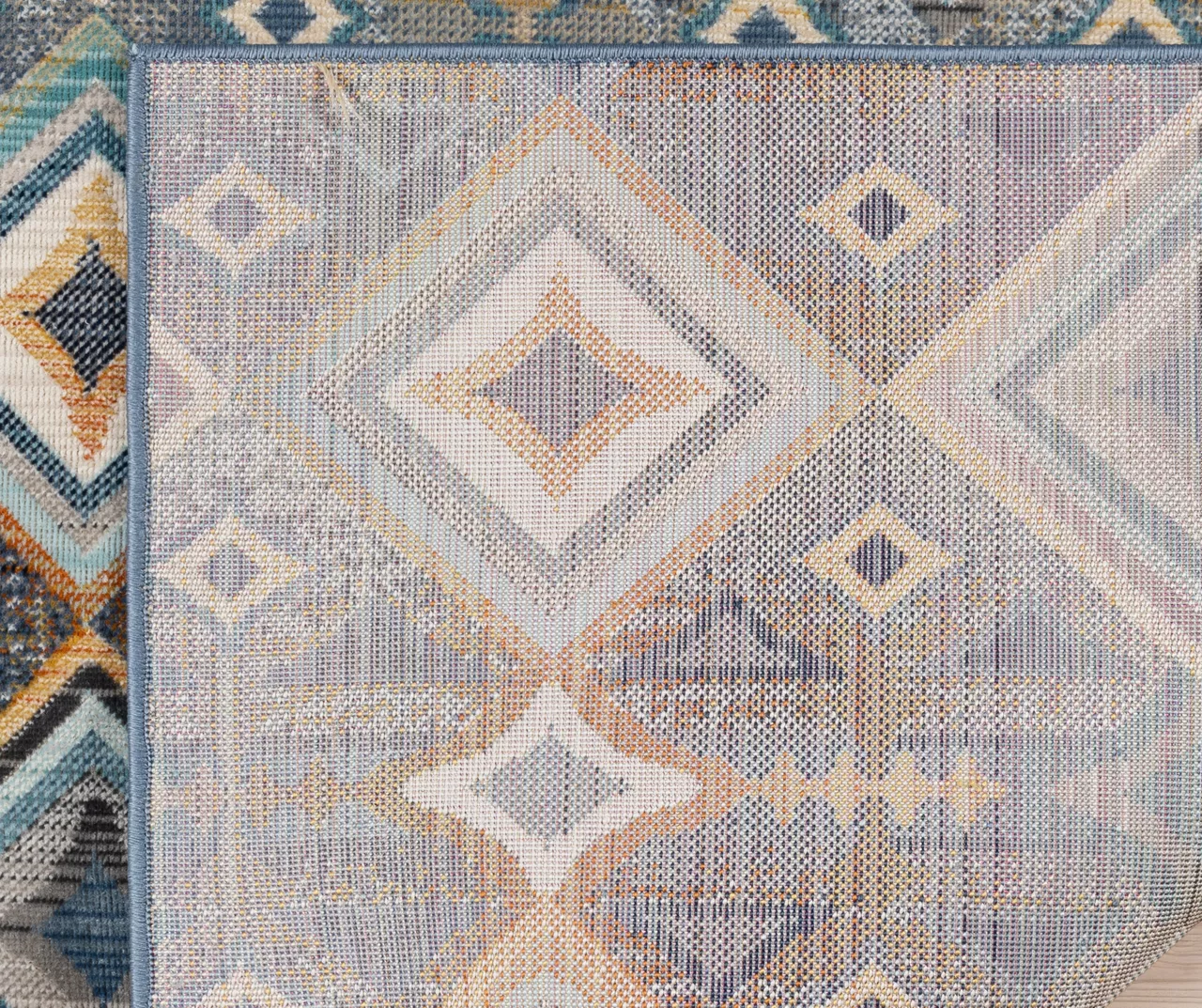 Broyhill Karok Blue & Yellow Geometric Outdoor Area Rug 5 Broyhill Karok Blue & Yellow Geometric Outdoor Area Rug - Image 4