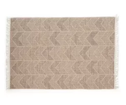 Jani Brown Chevron Outdoor Area Rug, (8' X 10')