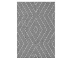 Jani Lagos Gray Geometric Outdoor Area Rug, (5' X 7')