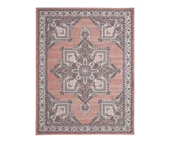 Broyhill Sales Store 26 Braiden Orange & Navy Floral Medallion Outdoor Area Rug, (8' X 10')