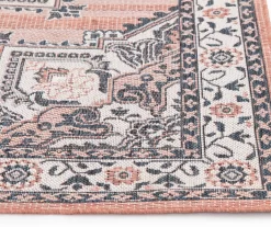Braiden Orange & Navy Floral Medallion Outdoor Area Rug, (8' X 10') -Broyhill Sales Store 810587368 810587369 810587370 2 1
