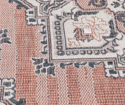 Braiden Orange & Navy Floral Medallion Outdoor Area Rug, (8' X 10') -Broyhill Sales Store 810587368 810587369 810587370 4 1